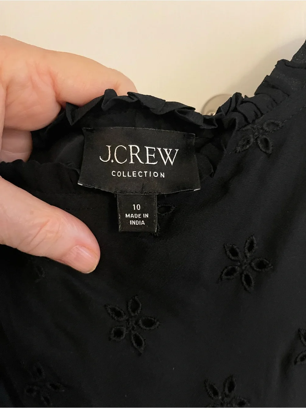 J. Crew Black Eyelet Maxi Slip Dress
